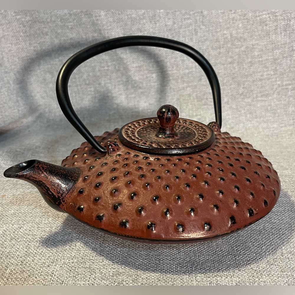 Japanese Red Cast Iron Enamel Teapot